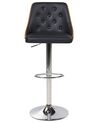 Conjunto de 2 sillas de bar de piel sintética negro/madera oscura/plateado VANCOUVER_869571