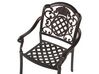 Zestaw ogrodowy metalowy stół i 4 krzesła brązowy SALENTO_765279