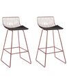 Set of 2 Metal Bar Chairs Rose Gold FREDONIA_868347
