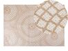 Teppich Jute beige / weiß 160 x 230 cm geometrisches Muster Kurzflor ARIBA_852818