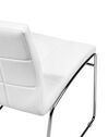 Conjunto de 2 sillas de comedor de piel sintética blanco/plateado KIRON_756893