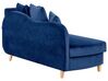 Chaise-longue à direita com arrumação em veludo azul marinho MERI II_914278