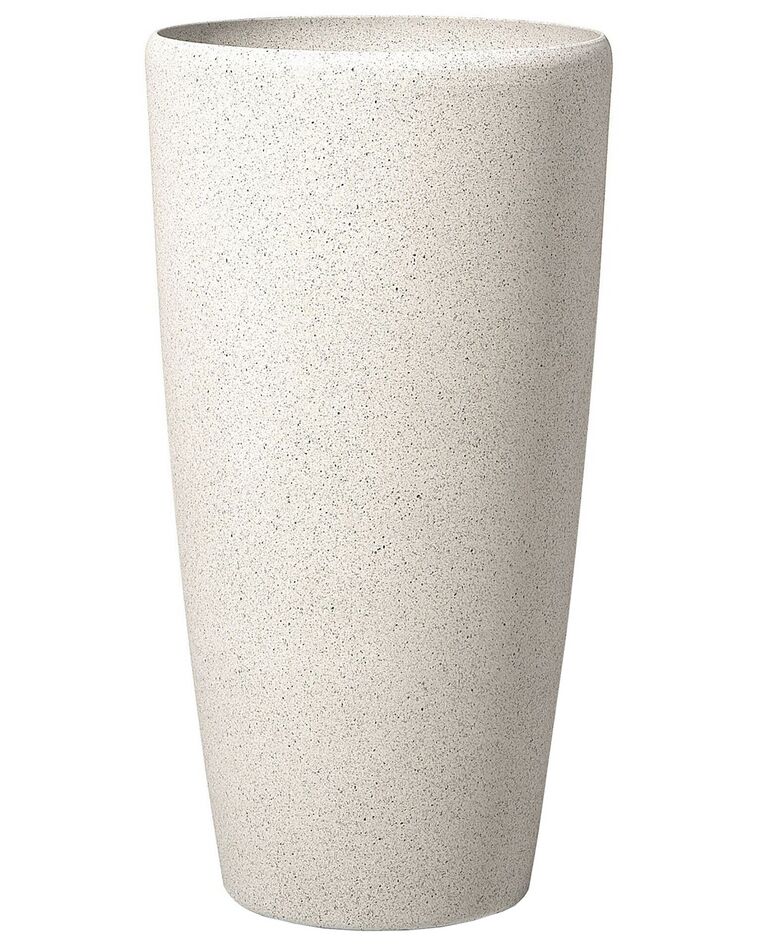 Vaso para plantas em pedra creme clara 39 x 39 x 75 cm ABDERA_736628