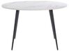 Round Dining Table ⌀ 120 cm White Marble Effect with Black ODEON_775977