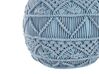 Bavlnená makramé taburetka ⌀ 40 cm modrá KAYSERI_801185