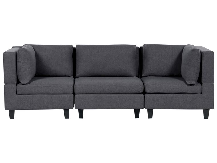 3-Seater Modular Fabric Sofa Dark Grey UNSTAD_893570