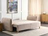 Velvet Sofa Bed with Storage Cream Beige VALLANES_904202