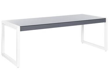Table de jardin en aluminium gris et blanc 210 x 90 cm BACOLI