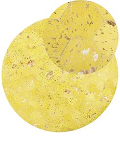 Matto lehmännahka keltainen ⌀ 140 cm ZEYTIN Matto lehmännahka keltainen ⌀ 140 cm ZEYTIN