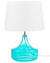 Fehér és kék üveg asztali lámpa 42 cm ERZEN_877429