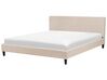 Fabric EU Super King Size Bed Beige FITOU_710857