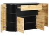 Sideboard heller Holzfarbton / schwarz 4 Türen JEROME_843693
