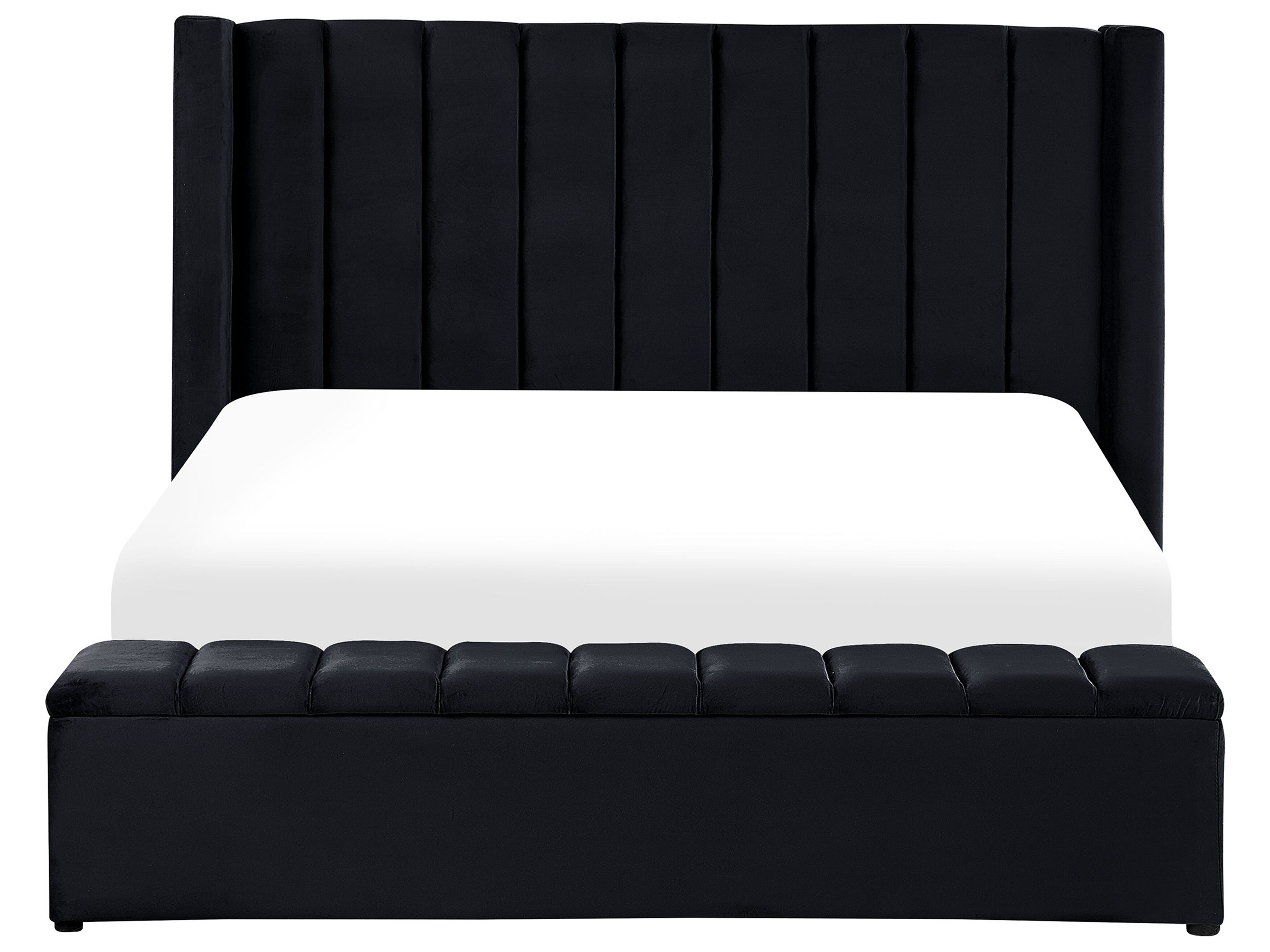 Lit ottoman Velours BATILLY 140 x 200 cm Gris clair Lit ottoman Velours BATILLY 140 x 200 cm Gris clair