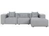 Left Hand Fabric Corner Sofa Grey DOLVA_871870