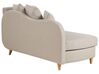 Right Hand Fabric Chaise Lounge with Storage Beige MERI II_881283