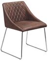 Sada 2 jedálenských stoličiek z umelej kože hnedá ARCATA_808571