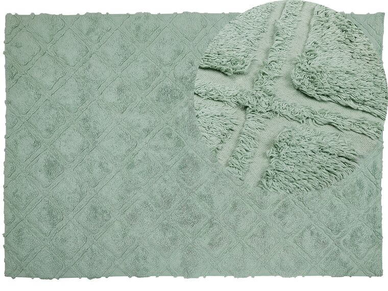 Tapete em algodão verde 160 x 230 cm HATAY_840411