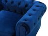 Ensemble canapé et fauteuil en velours bleu cobalt 4 places CHESTERFIELD_721636