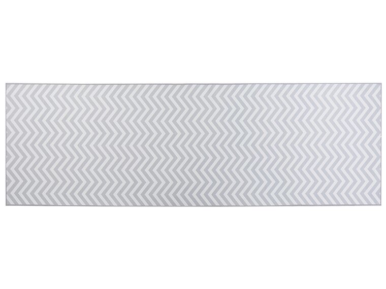 Vloerkleed polyester wit/grijs 80 x 240 cm SAIKHEDA_831445