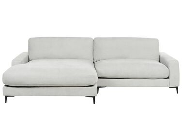 Canapé 3 places d'angle à droite en tissu gris clair MALOY