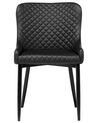 Set of 2 Dining Chairs Faux Leather Black SOLANO_703294