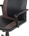 Fotel biurowy regulowany ekoskóra czarno-brązowy DELUXE_735175