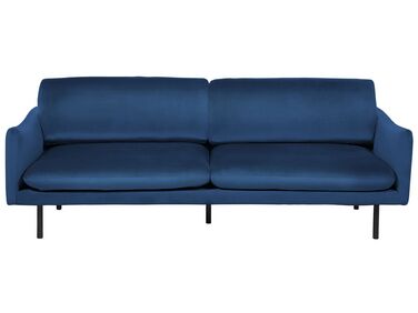 3 Seater Velvet Sofa Navy Blue VINTERBRO | Beliani.co.uk