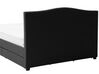 Łóżko z szufladami biały LED tapicerowane 180 x 200 cm szare MONTPELLIER_709580