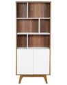 Schrank dunkler Holzfarbton / weiß 3 Fächer COLUMBUS_445028