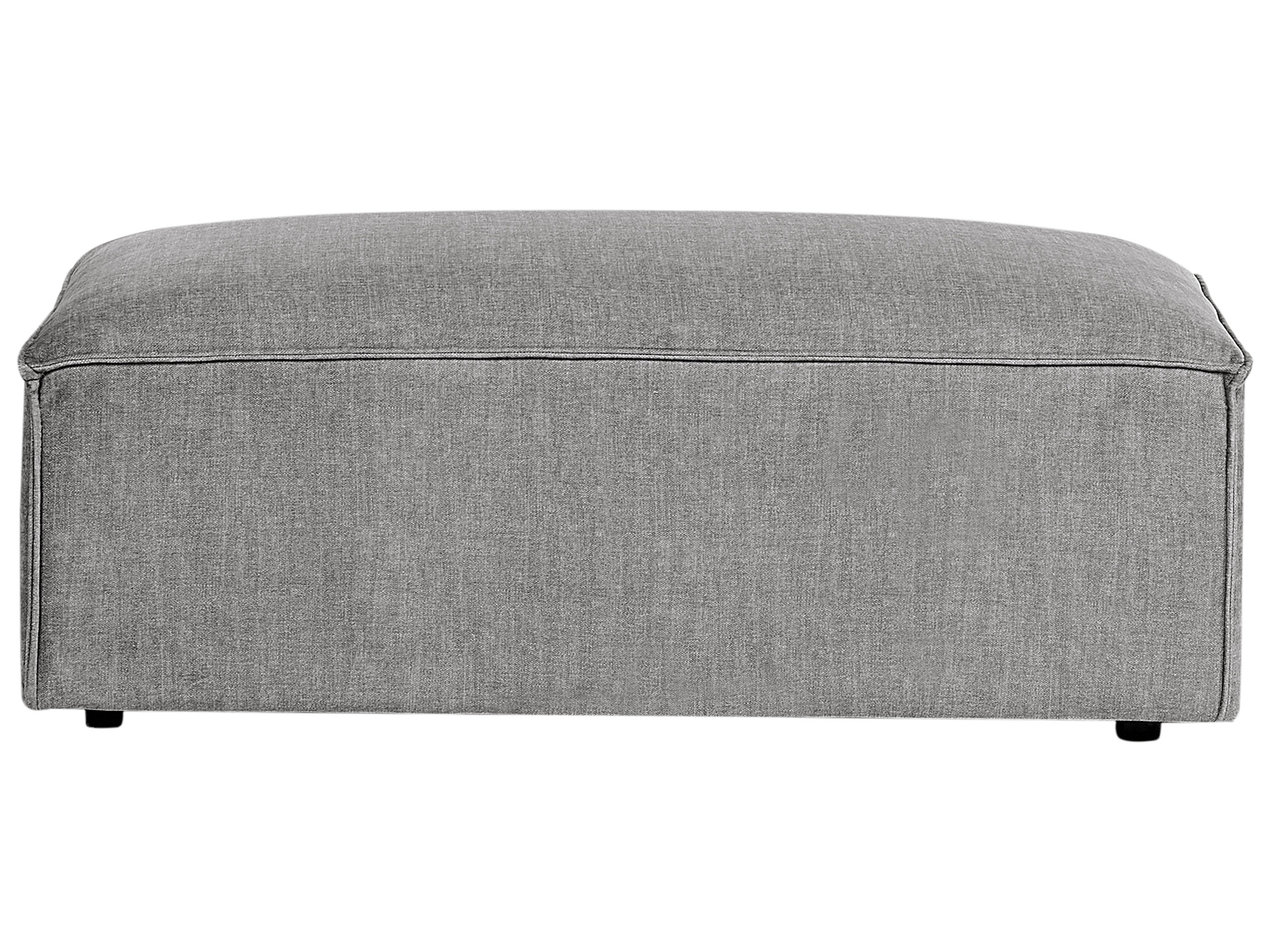 Right Hand 3 Seater Modular Fabric Corner Sofa with Ottoman Grey HELLNAR_912007