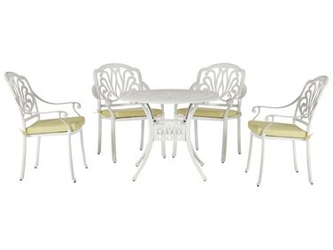 Trädgårdsmöbelset av bord och 4 stolar vit ANCONA