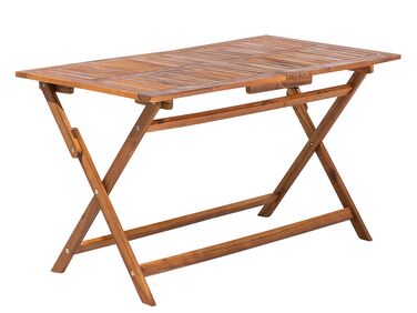 Záhradný stôl z akáciového dreva 140 x 75 cm tmavé drevo CENTO