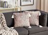 Set of 2 Velvet Cushions Coral Motif 45 x 45 cm Taupe MAZZAELLA_893003