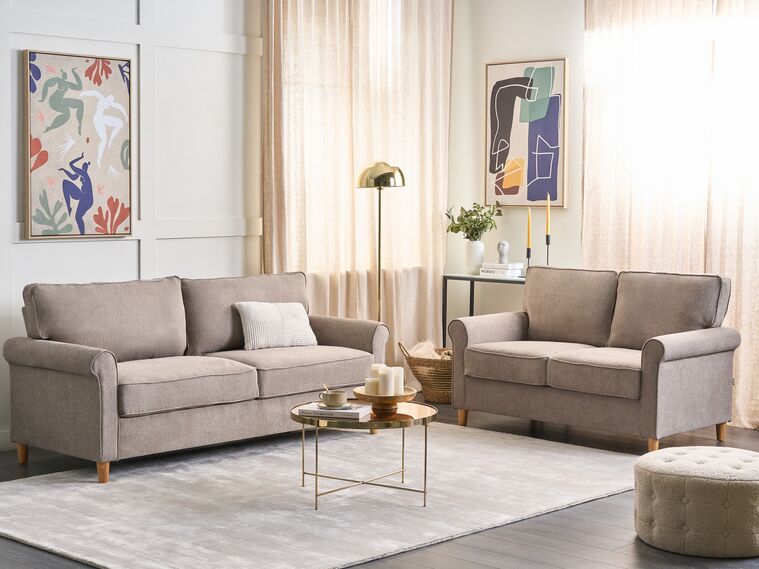 Beliani Divano A 3 Posti In Tessuto Vellutato Nero - Design Inglese, Gambe Metalliche, Dimensioni 224x85 Cm, Portata 300 Kg - 2