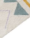 Kinderteppich Baumwolle beige / grün 140 x 200 cm geometrisches Muster Kurzflor ZAYSAN_907028