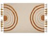 Decke Baumwolle beige / orange 130 x 180 cm geometrisches Muster MATHURA_829266