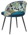 Conjunto de 2 sillas de comedor de terciopelo azul turquesa/verde/negro VIVIAN_774134