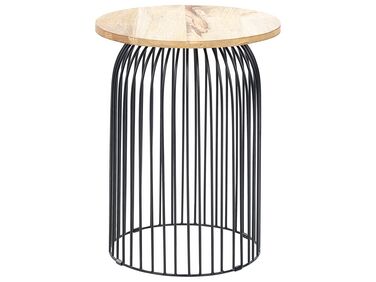 Boční stolek z mangového dřeva světlý/ černý WILLS