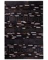 Teppich Kuhfell dunkelbraun 140 x 200 cm geometrisches Muster Kurzflor AKSEKI_764600