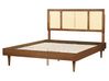 EU King Size Bed with LED Light Wood AURAY_901729
