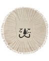 Okrúhly bavlnený koberec so vzorom leva ø 140 cm béžový BADHANI_903839