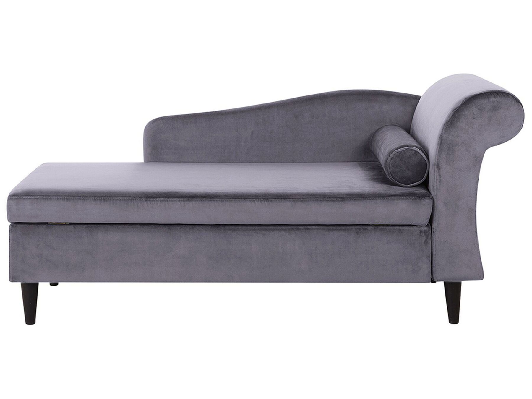 Modern Chaiselongue Pleasant Velvet Upholstery in Dark Grey-