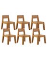 Set of 6 Acacia Wood Garden Chairs LIVORNO_826023
