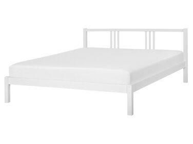 Drevená posteľ 160 x 200 cm biela VANNES
