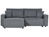 Right Hand Fabric Corner Sofa Bed with Storage Dark Grey KARILA_886045