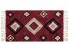 Teppich Baumwolle rot 80 x 150 cm geometrisches Muster SIIRT_839619