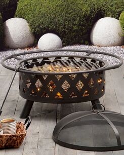 Tulisija teräs musta 50 x 77 x 77 cm MAYON