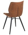 Set of 2 Fabric Dining Chairs Brown LISLE_724169