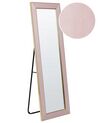 Sametové stojací zrcadlo 50 x 150 cm růžové LAUTREC _904008