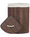 Cesto em madeira de bambu castanha escura e branca 60 cm MATARA_849004